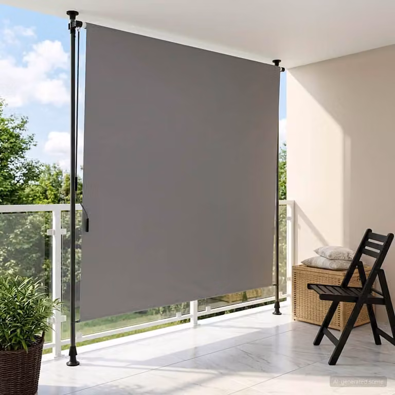 vidaXL Tenda a Rullo Esterna Grigio Chiaro L: 120 cm, H: 275 cm