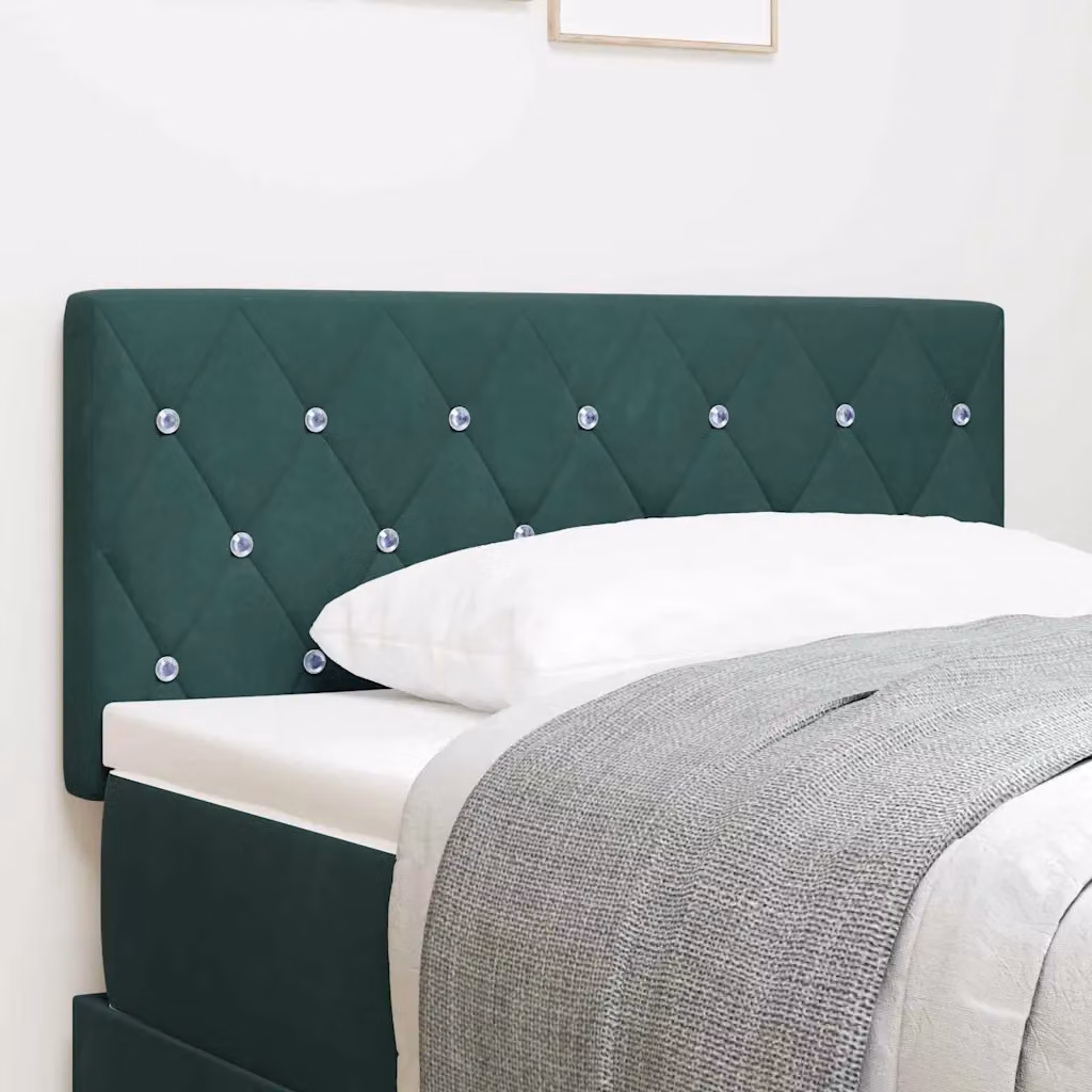 Testiera per letto vidaXL in velluto verde scuro, Larghezza: 100 cm