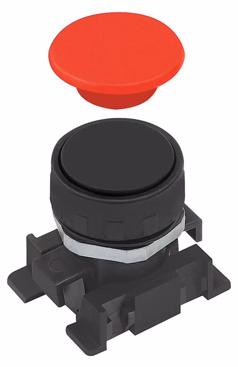 Pulsante Riegler con disco rosso e nero, monostabile