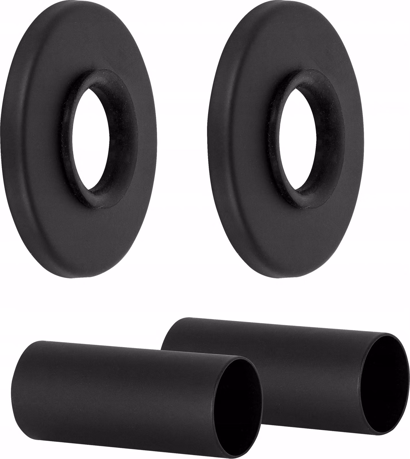 Set di copertura per raccordi dei tubi del radiatore, nero, rosetta singola con manicotti