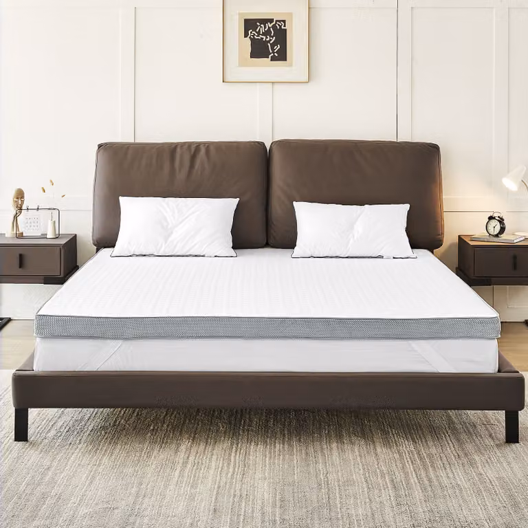 Topper per materasso 180x200cm, topper in gel memory da 7,5 cm con schiuma comfort CertiPUR-US, topper per materasso delicato per la pelle per letto a molle insacchettate, divano