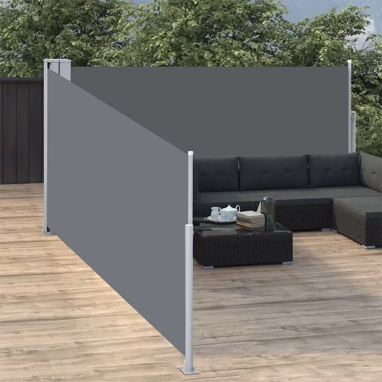 The Living Store Tenda laterale estensibile antracite 100 x 1000 cm