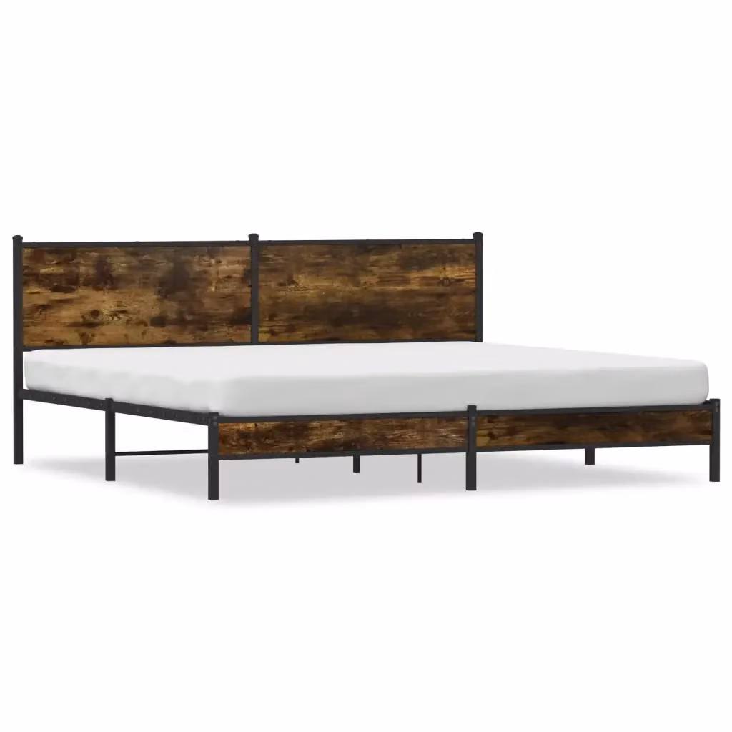 Giroletto in metallo vidaXL con doghe fisse in rovere fumo 200 x 200 cm – 2