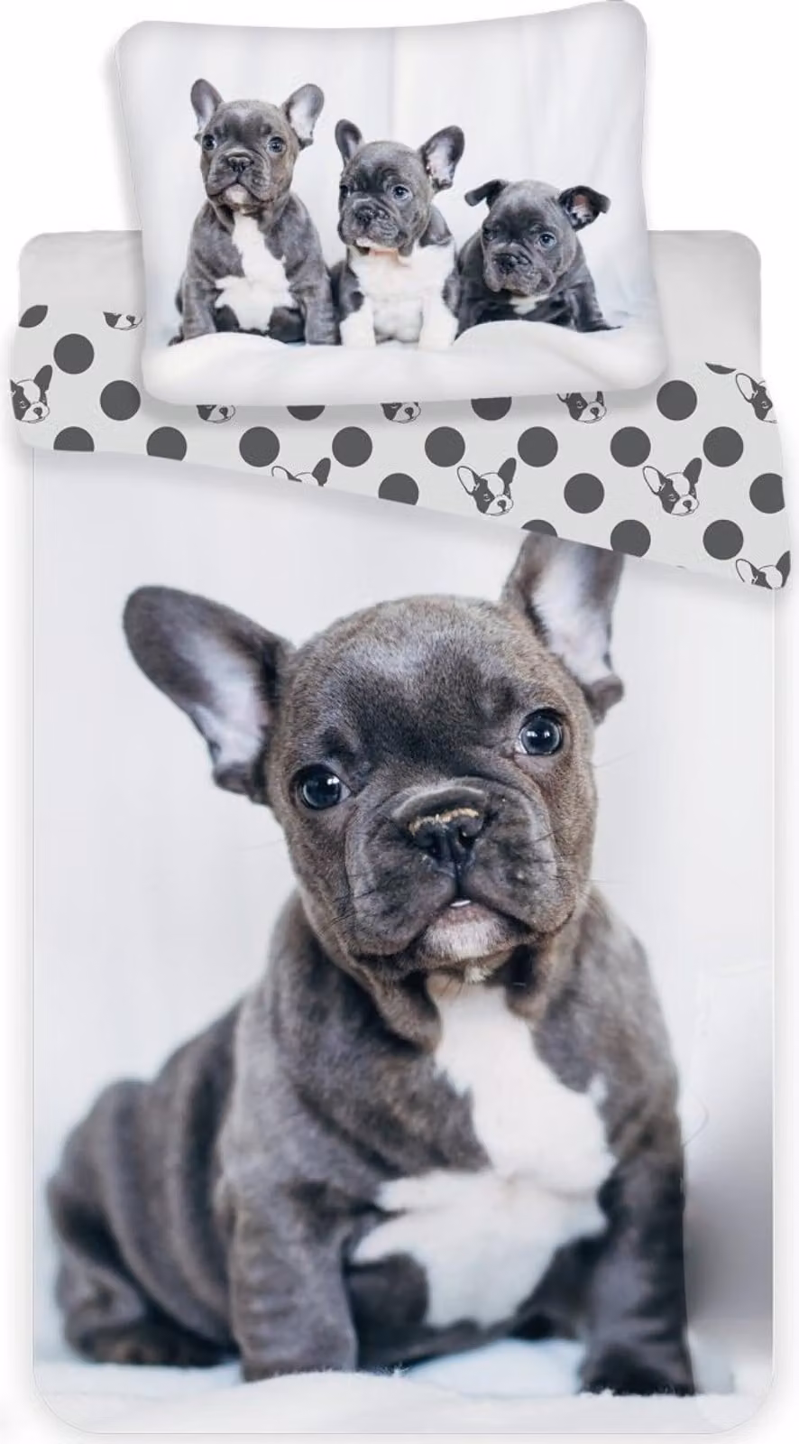 Biancheria da letto in cotone Bulldog - copripiumino 140x200 cm e federa 70x90 cm