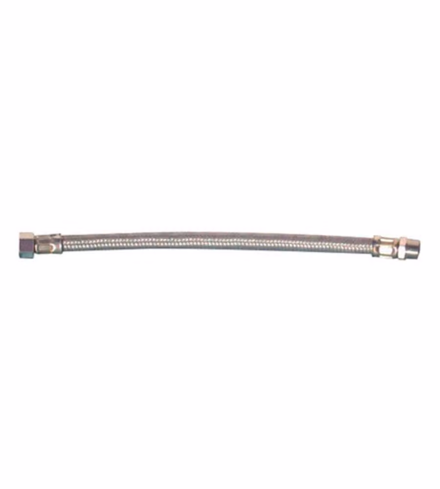 Tubo Flessibile 20 cm 3/8" M-F - Flessibile Magliato in Acciaio Inox per Idraulica