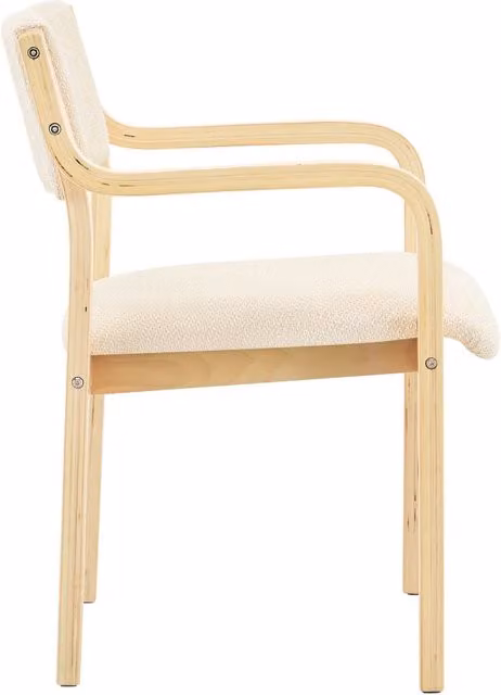 Set di 2 sedie da sala da pranzo 53 x 45,5 x 77 cm in legno bianco, con braccioli