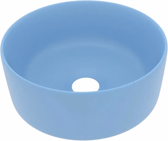 Lavabo da appoggio rotondo di lusso lavabo da bagno guardaroba cucina arredamento per la casa 40 x 15 cm ceramica azzurra opaca 02_0002753