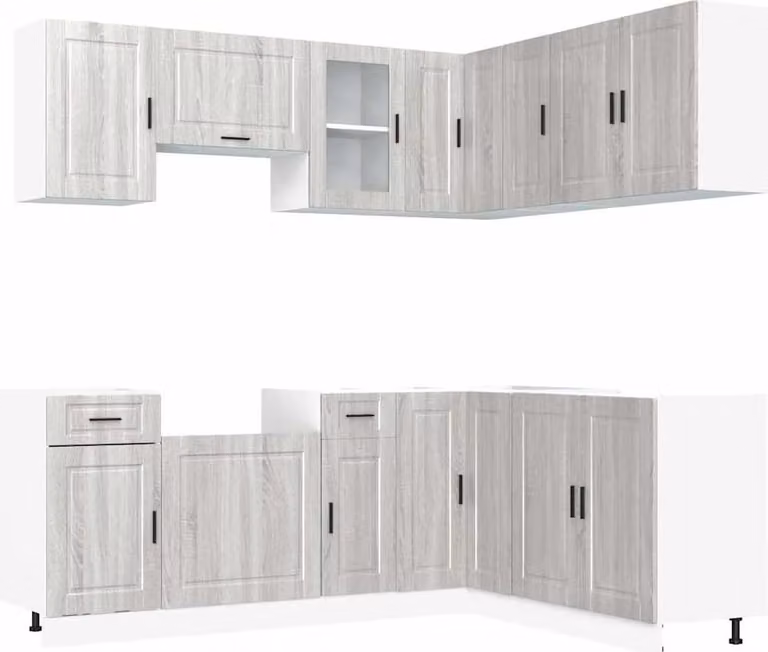 Set Mobili da Cucina 11 pz Porto Grigio Sonoma in Truciolato