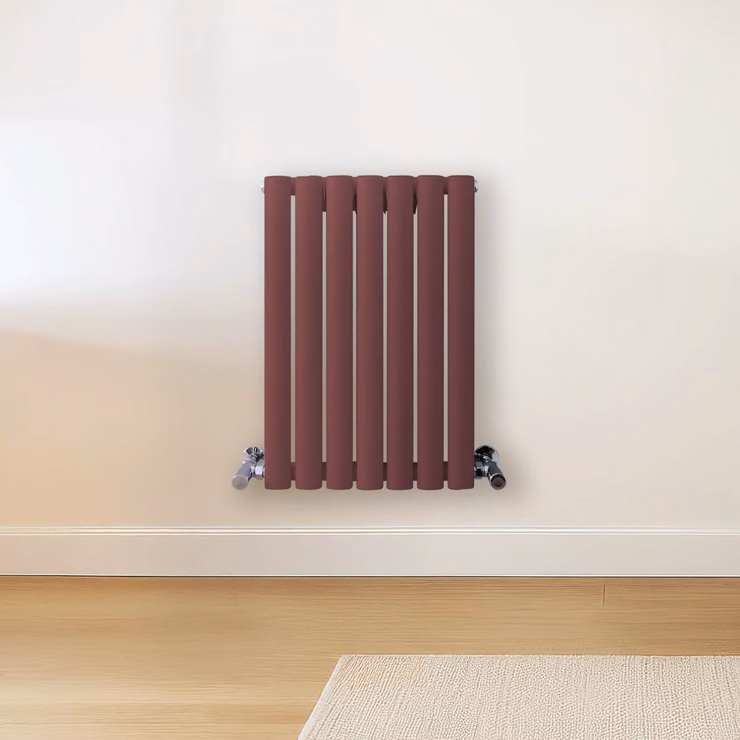Radiatore di Design Orizzontale Rosso (Booth Rosso) - 600mm x 413mm - Pannello Doppio  - Revive
