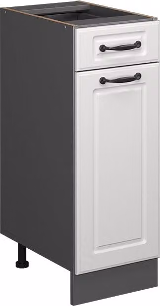 Mobiletto base per cucina Vicco R-Line Bianco rustico/Antracite L: 30 cm – 1