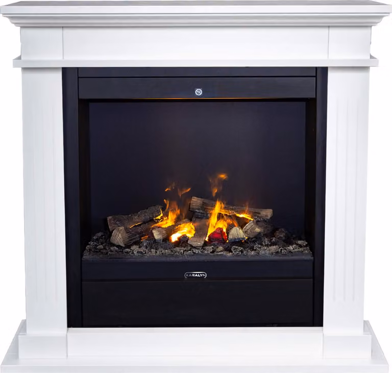Caminetto a vapore acqueo Xaralyn - Tuniz EAL-HLW - legno bianco - riscaldatore da 1500 watt - con telecomando - caminetto elettrico Opti-Myst - caminetto da incasso incluso - caminetto decorativo