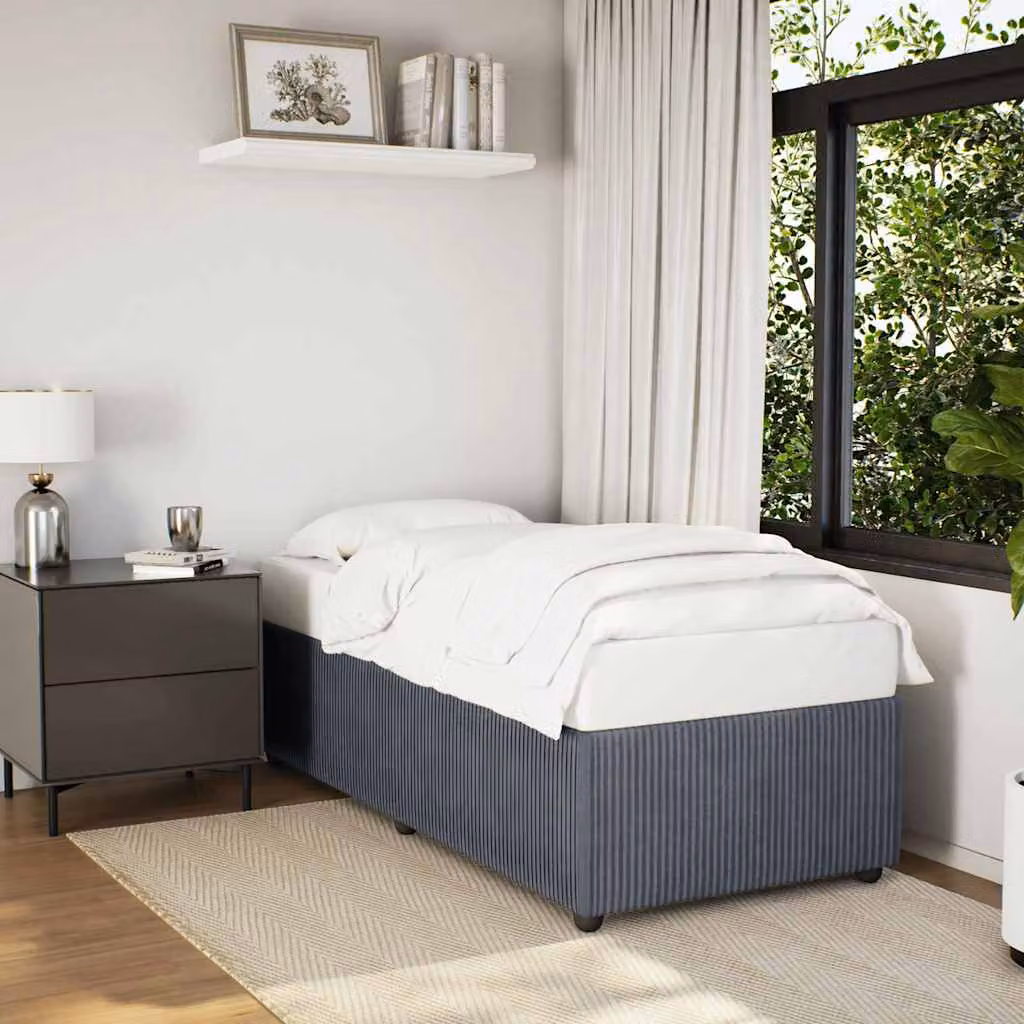 Giroletto senza materasso vidaXL in velluto grigio con doghe in legno L/P: 90 x 190 cm – 1