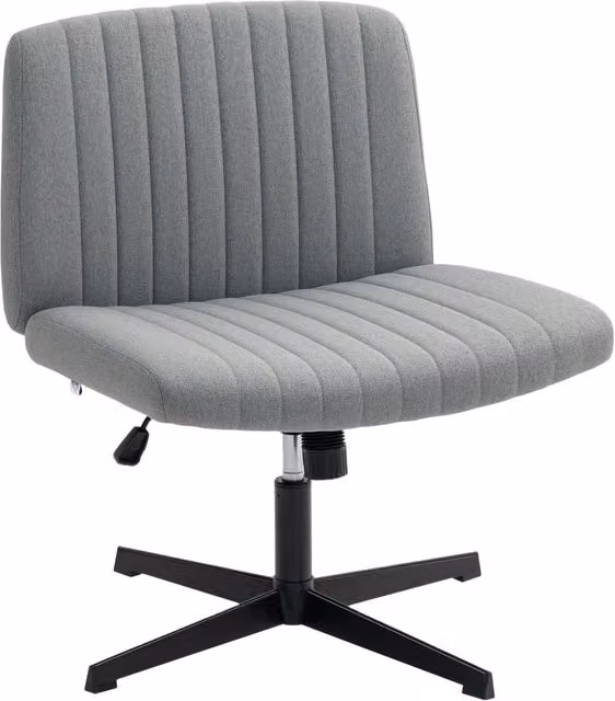 Sedia da ufficio girevole XYLO grigia con seduta larga in tessuto e base in metallo L/P/H: 64 x 64 x 83 cm