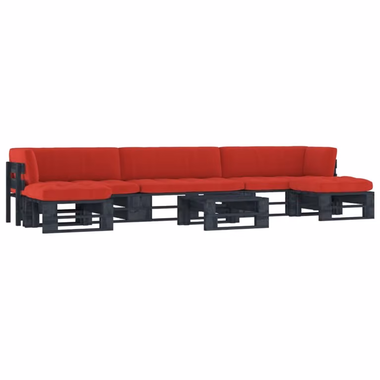 Maison Exclusive - Set da salotto da 6 pezzi in legno di pino impregnato, colore nero