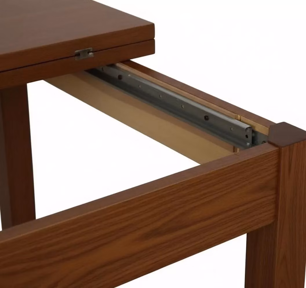 Tavolo da pranzo allungabile a libro in legno di noce e pino con gambe tornite Mobili 2G L/P: 100 x 100 cm Colore marrone – 3