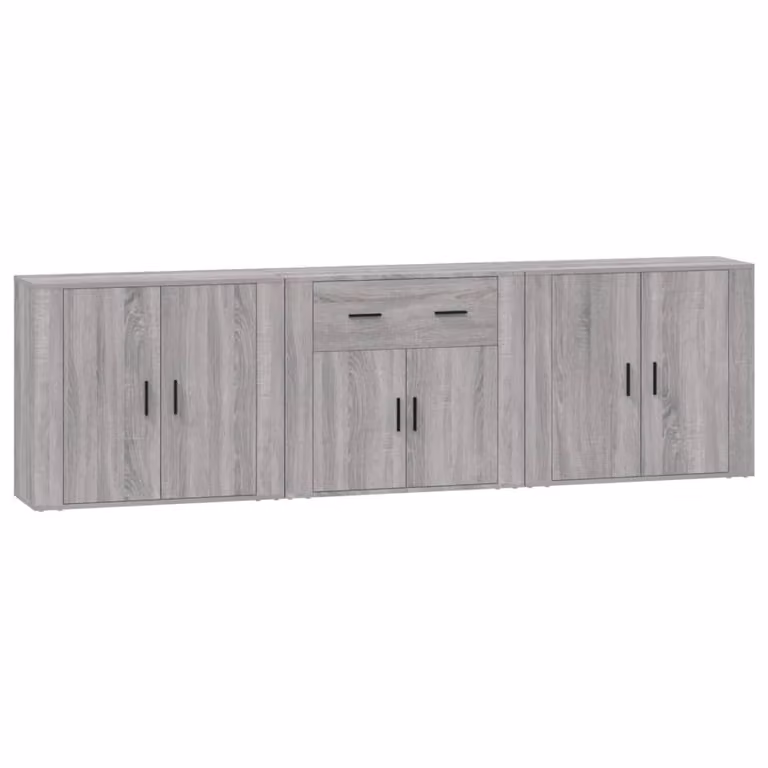 Credenze 3 pz Grigio Sonoma in Legno Multistrato
