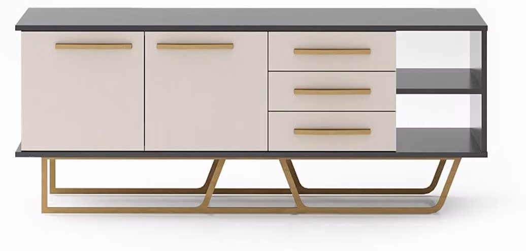 Credenza beige Designer Soggiorno Legno Lowboard