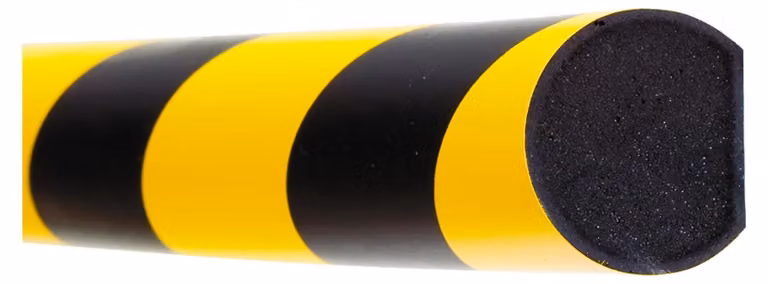 Protezione antiurto Moravia MORION, protezione circolare, 32 x 40 x 1000 mm, giallo/nero, magnetica