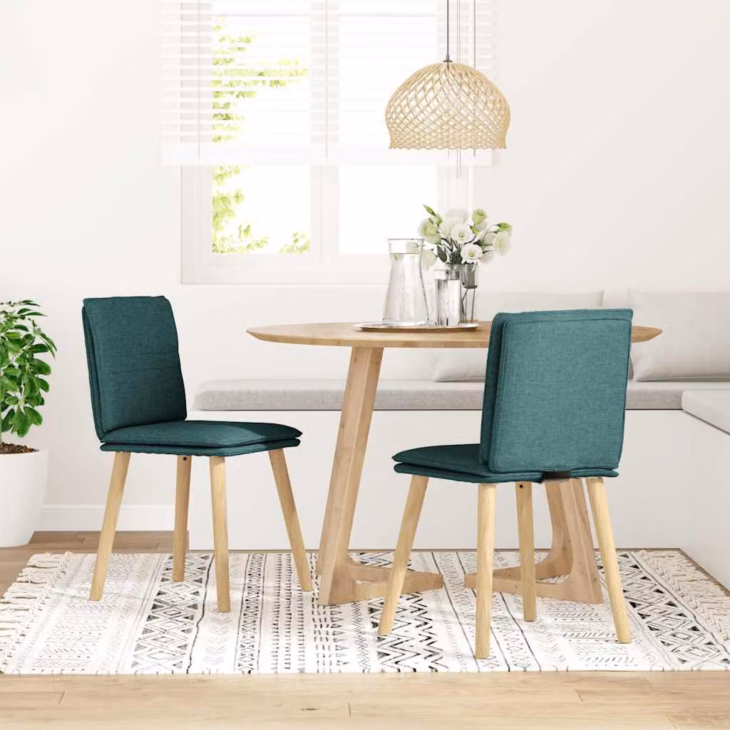 vidaXL Sedie da Pranzo 2 pz Verde Scuro in Tessuto