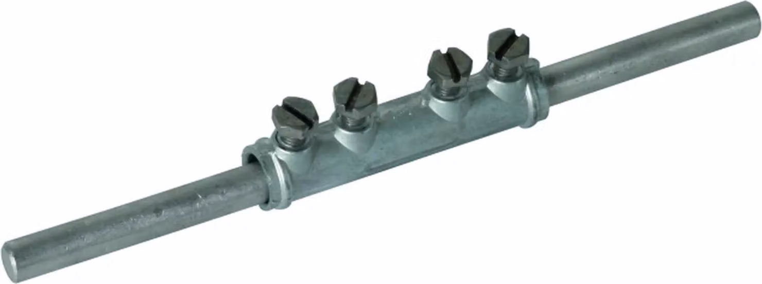 Manicotto di collegamento DEHN ZG per Rd 7–10 mm, 4 viti M6×12 mm, 1 pz.