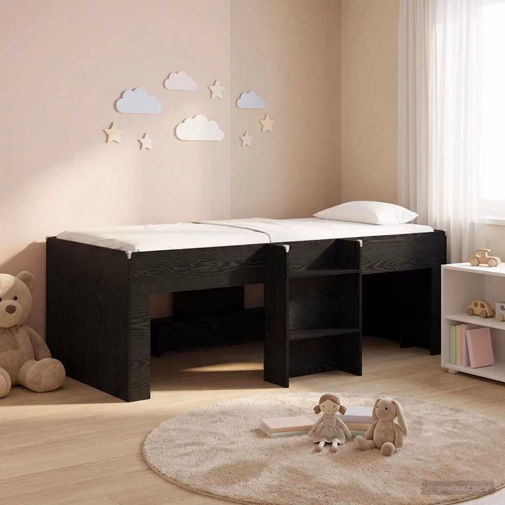 Letto alto per bambini vidaXL in legno nero L 200 x L 80 x H 120 cm