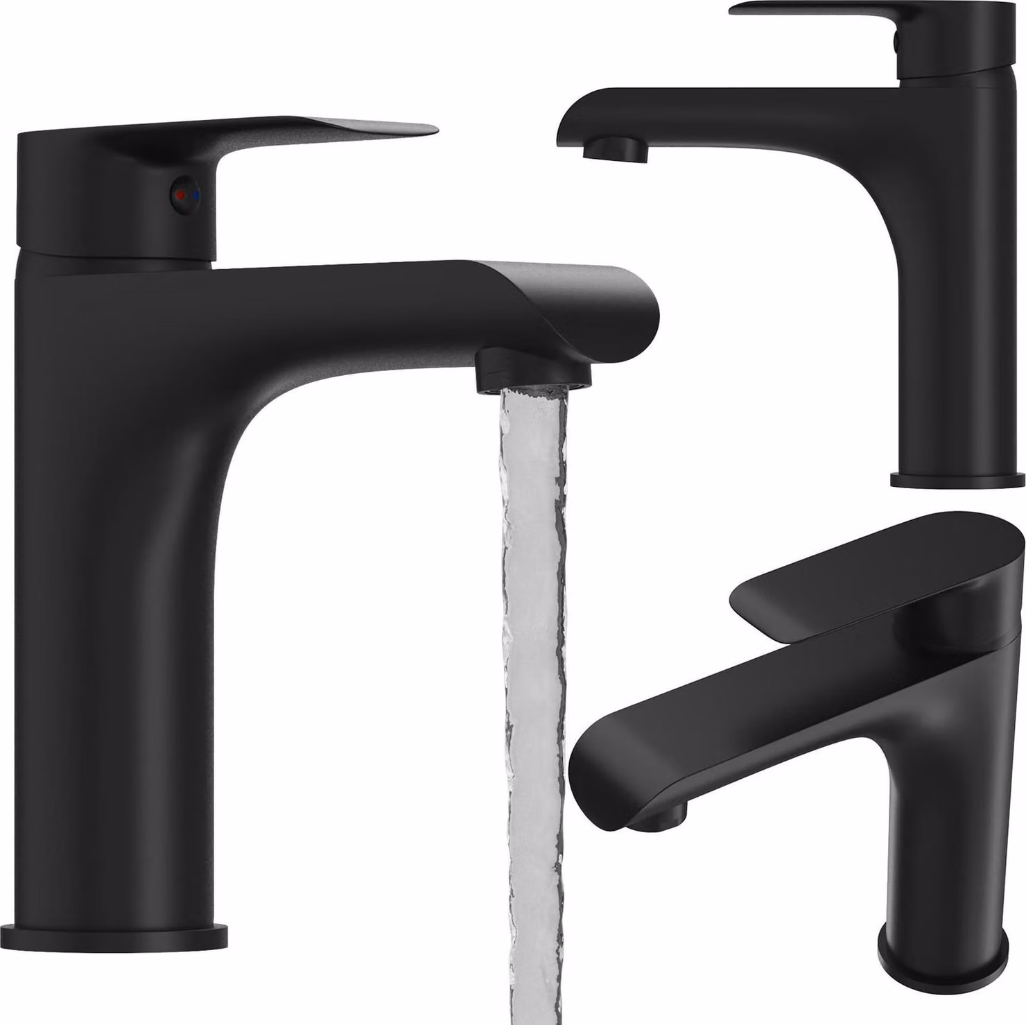 Granitan - Miscelatore lavabo - Rubinetto bagno altezza 17 cm - Rubinetto nero - ottone - VITO