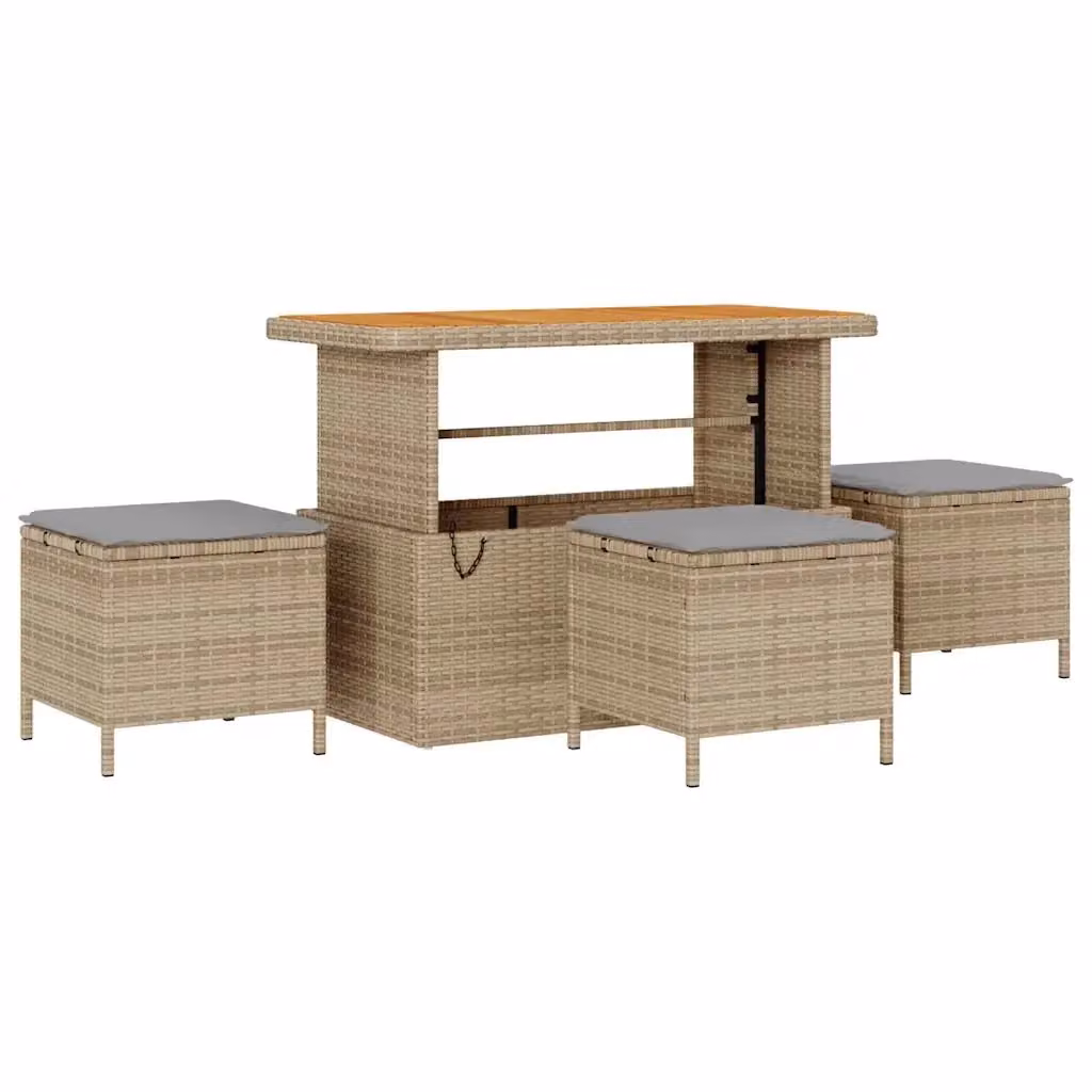 Set Divano da Giardino vidaXL 10 Pezzi a Forma di L con Cuscini Beige e Grigio – 2