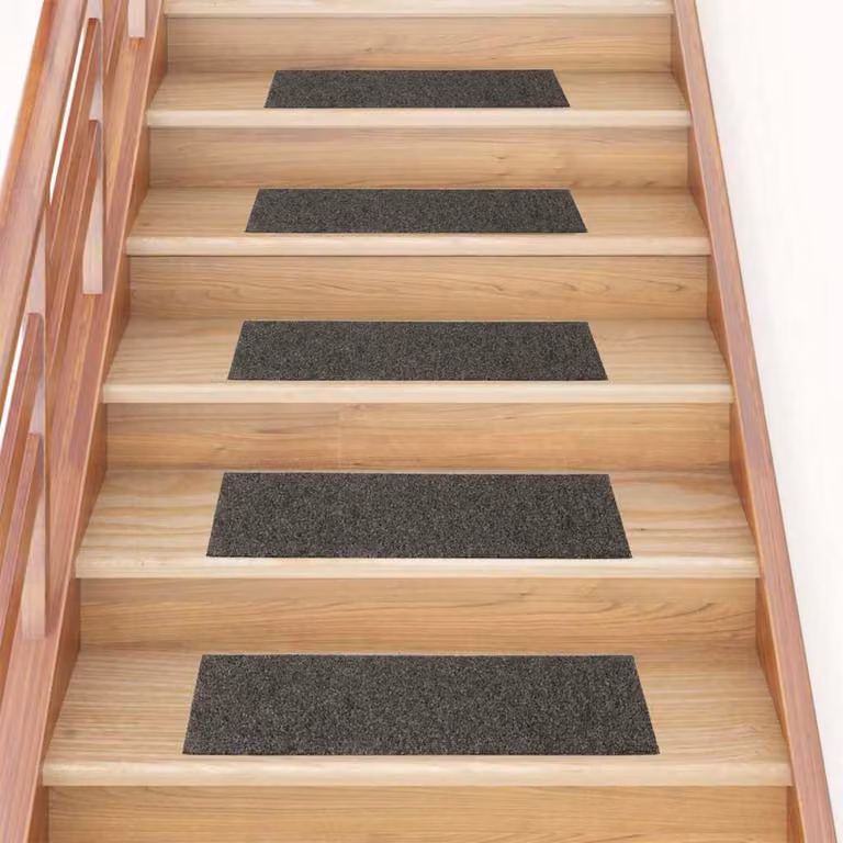 Set di 15 tappetini autoadesivi per scale vidaXL, forma rettangolare, colore antracite, L: 76 cm x P: 20 cm