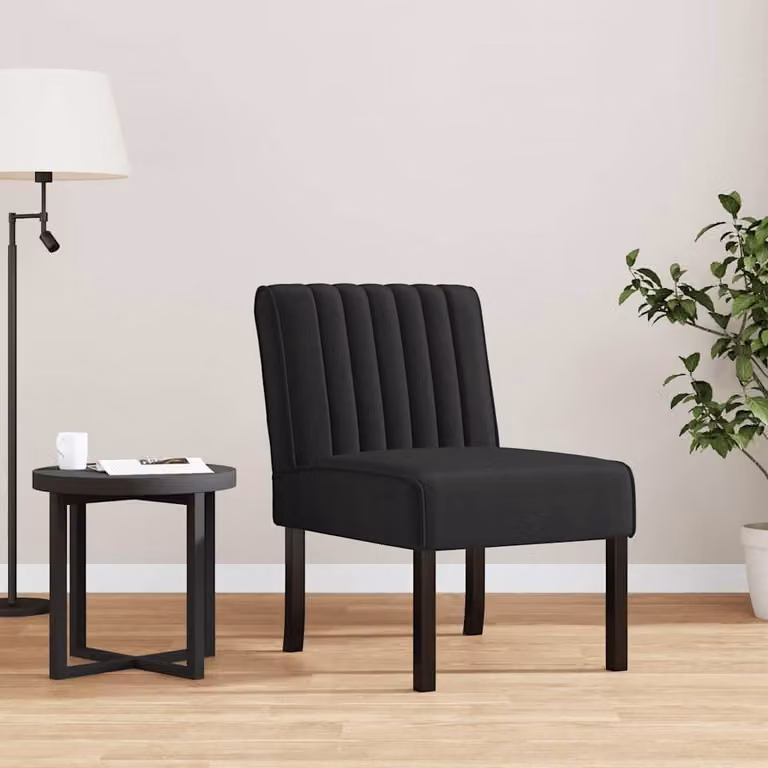 Poltrona imbottita nera con rivestimento in velluto, arredamento, sedie e poltrone, 6,5 kg