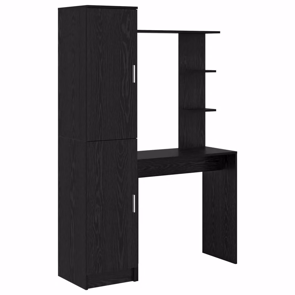 Set di scrivania con scaffale per ufficio casa vidaXL in MDF laminato Rovere e Nero L: 168,0 cm, P: 113,5 cm, H: 43,57 cm – 2