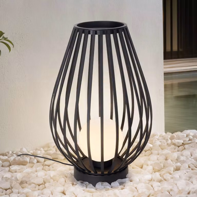 Lampada per terrazza Lucande Marrin, nero, metallo, Ø 46 cm Marrin, Nero, Metallo, Moderno