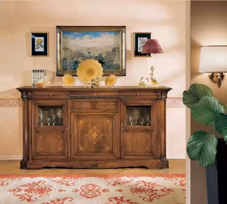 Sideboard Wohnzimmer Kommode mit Schubladen Holz Schrank Braun