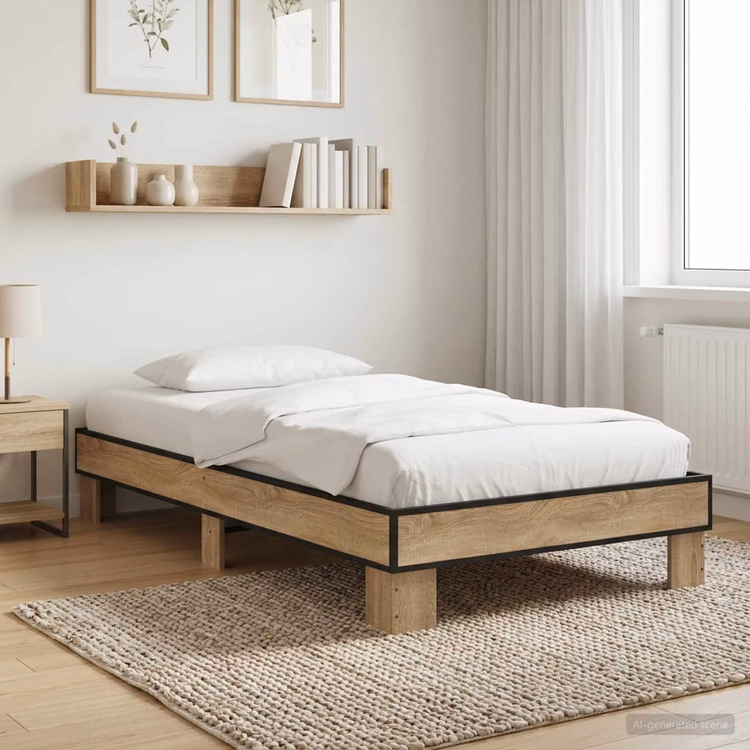 Struttura del letto moderna vidaXL in legno color marrone L/P/H: 200 x 80 x 83 cm