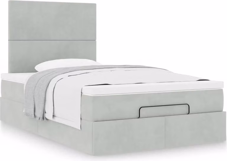 Struttura Letto Pouf con Materassi 120x200 cm Velluto