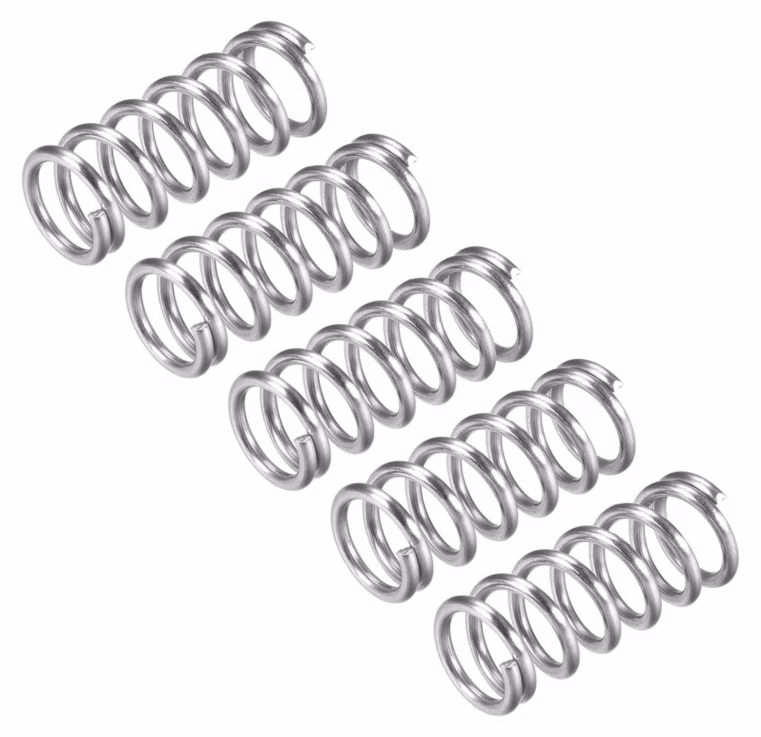 5 molle a compression, acciaio inossidabile 304, dimensioni 12 mm x 1,6 mm x 30 mm