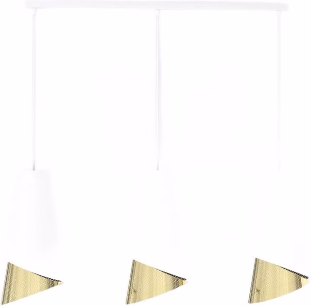 Lampada sospesa MODA conica 3xE27 bianco oro Emibig