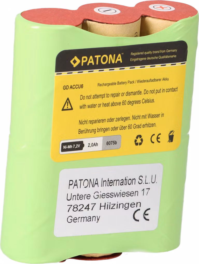 Batteria PATONA per Gardena Accu 6 ST6 302835, ST6 Accu6, Accu 6, Bosch Accu 6 – 14,4 Volt, 2000 mAh