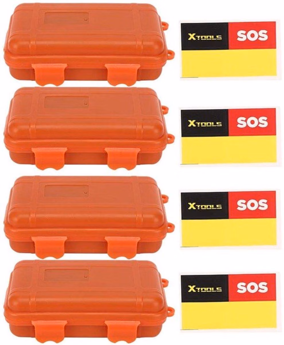Contenitore impermeabile per esterni - contenitore resistente agli urti - confezione da 4 pezzi - contenitore portatile per lo stoccaggio - ideale per attrezzature da esterno - sicuro e a tenuta stagna