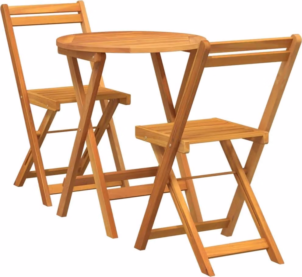 Set da Pranzo per Giardino con cuscino 3 pcs Olio Naturale