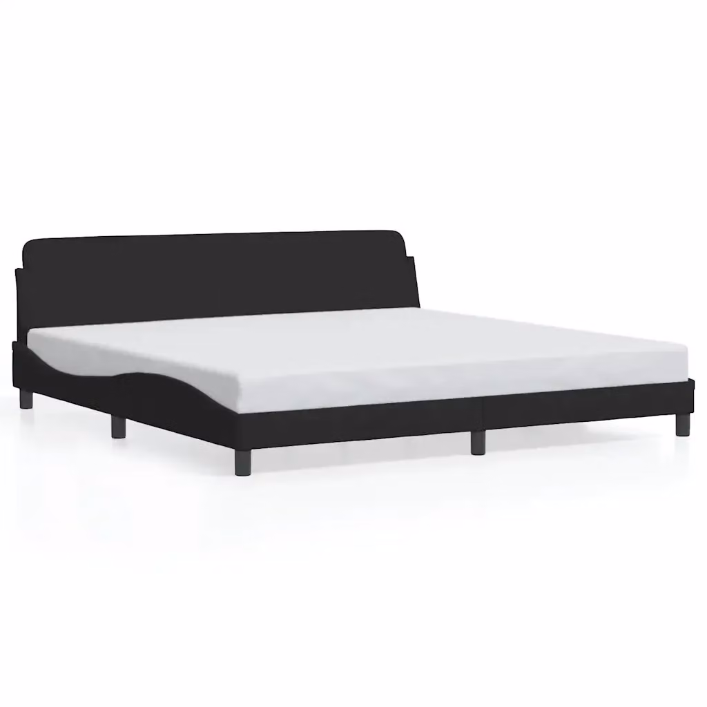 Letto matrimoniale moderno vidaXL in velluto nero con struttura in legno e metallo L 200 cm x P 200 cm x H 74,5 cm – 2