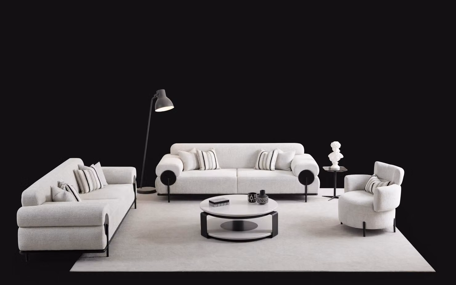 Sofagarnitur 331 Sitzer Set Design Sofa Polster Couchen Couch Modern Luxus