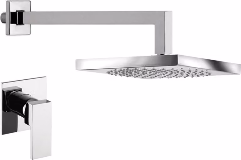 Set doccia miscelatore da incasso per doccia con soffione argento - Set doccia per bagno