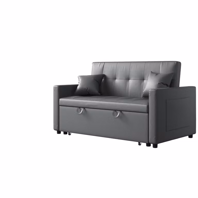 SONNI 140x94x78cm divano letto matrimoniale grigio scuro, divano e letto in uno, schiuma ignifuga, tessuto artiglio di gatto, con borsa di stoccaggio