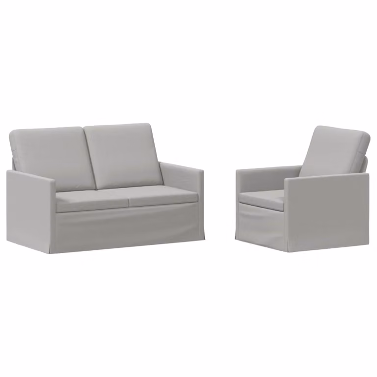 Set di 2 divani moderni vidaXL in tessuto grigio con struttura in metallo per il tuo soggiorno