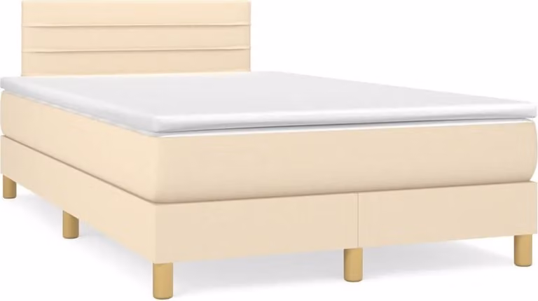 Maison Exclusive - Letto a Molle con Materasso e LED Crema 120x190 cm in Tessuto