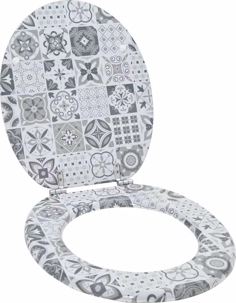 Sedile per toilette con chiusura morbida Grigio 44 x 38 cm