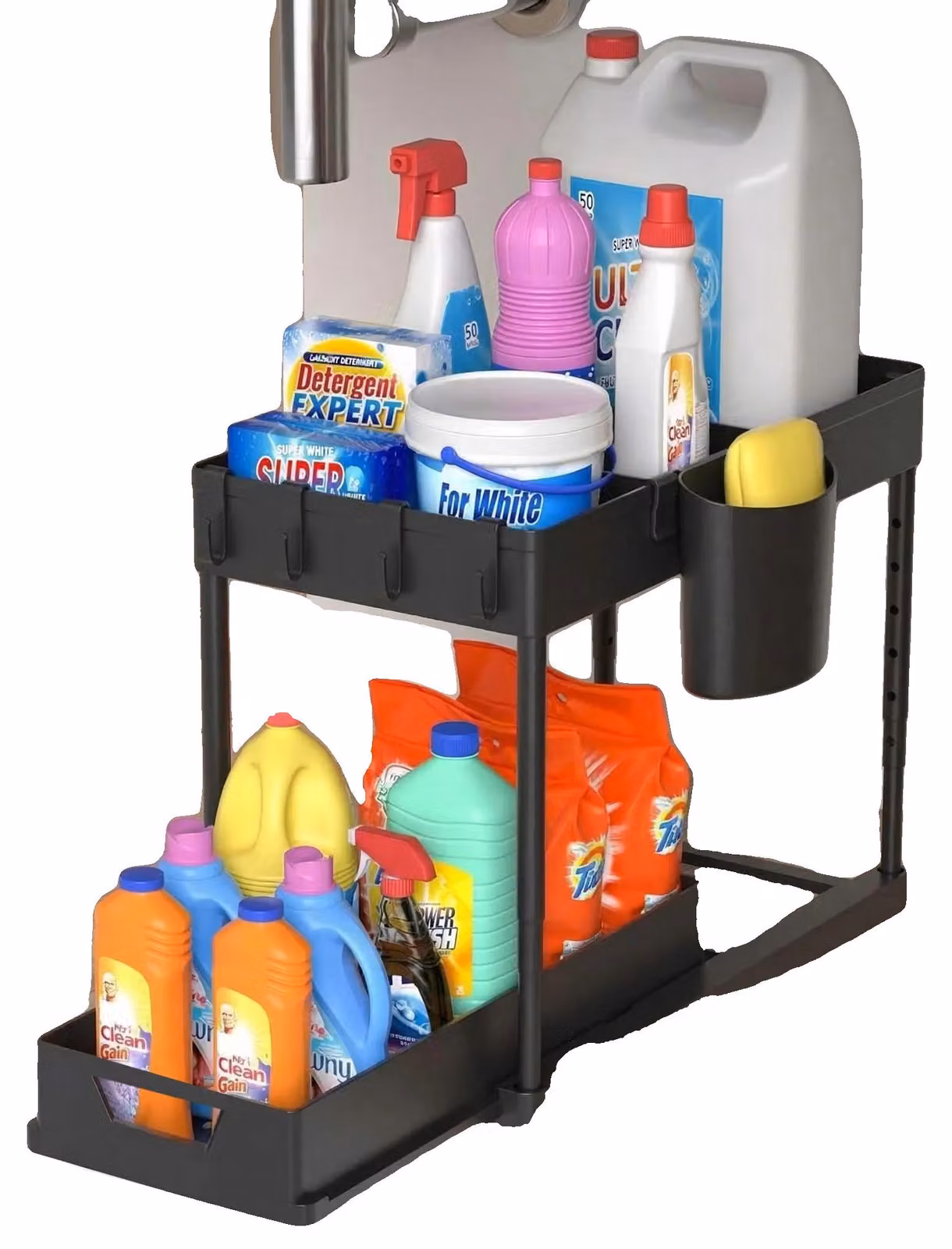 Organizzatore per spezie, cassetto multifunzione scorrevole, design salvaspazio, modello a U, confezione singola