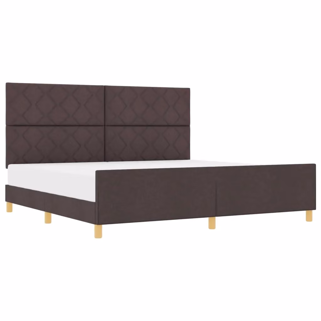 Struttura del letto imbottita vidaXL in tessuto marrone con base in legno di pino L/P/H: 200 x 200 x 33 cm – 2