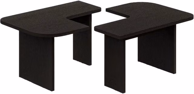 Set di tavolini minimalisti Hanah Home in legno nero L/P/H: 90 x 45 x 35 cm