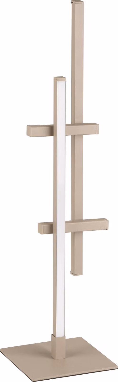 Lampada da tavolo LED EGLO Trepiliano, lampada da comodino a forma di cilindro, design moderno, ideale per tavoli o davanzali, realizzata in metallo color sabbia, luce bianco caldo, altezza 47 cm
